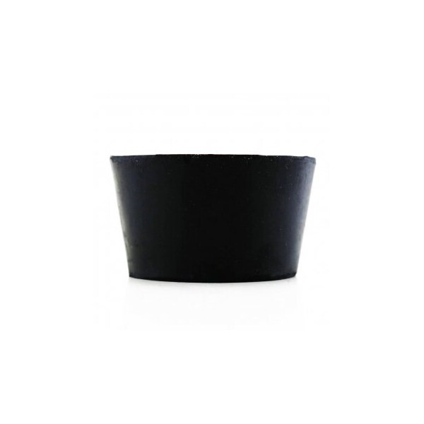 United Scientific Laboratory Grade Rubber Stoppers w/Hole, Black SBR Rubber, Size No 9, 45 x 37 x 25mm, 9PK 259150H-9 - main